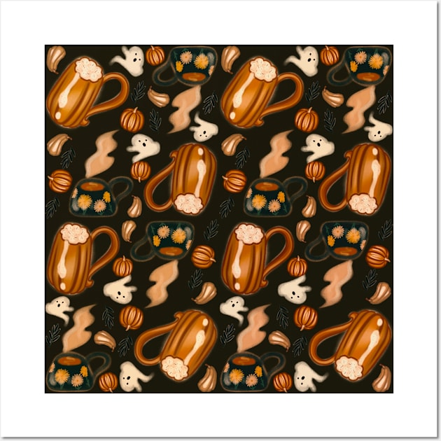 Pumpkin autumn pattern Wall Art by shikita_a